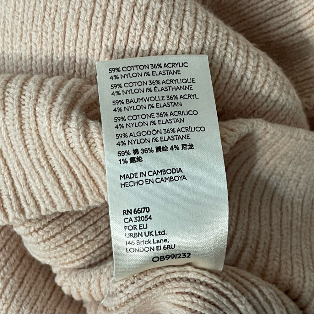 Free People Easy Street Tunic Oversized Sweater Ribbed Peach Parfait Women’s S - Picture 13 of 14